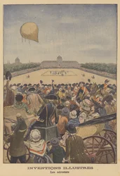 Start des ersten Wasserstoffballons durch Jacques Charles und die Gebrüder Robert in Paris, 1783